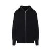 Rick Owens Hooded Knit Sweater Featuring Ribbed Finish In Black