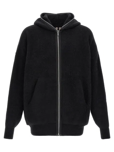 Rick Owens Relaxed Hooded Jacket Casual Style Pockets In Black