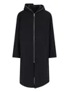 Rick Owens Mens Black Gimp Zipped-neckline Wool Coat In Black