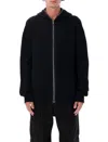 Rick Owens Hooded Knit Sweater Featuring Ribbed Finish In Black