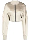 Rick Owens Off-white Girded Bomber Jacket In Neutrals