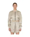 Rick Owens Girders Cropped Bomber Jacket In Nude