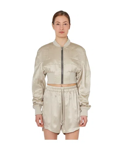 Rick Owens Girders Cropped Bomber Jacket In Nude