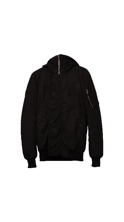 Pre-owned Rick Owens Gleam Exploder Down Bomber In Black