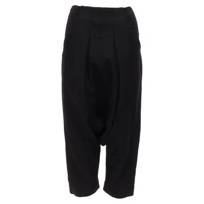Rick Owens Glitter Baby Alpaca Wool Drop Crotch Pods Pants In Black