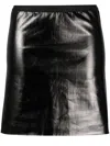 Rick Owens Glossy-finish Short Skirt In Schwarz