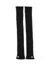 Rick Owens Knit Gloves With Button Detail And Ribbed Texture In Black