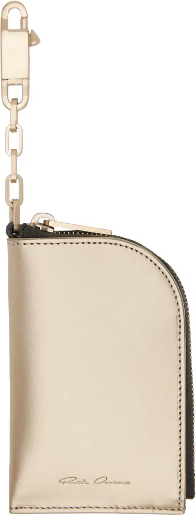 Rick Owens Gold Hollywood Hook Wallet In 02 Gold