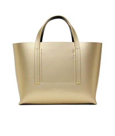 Rick Owens Gold Hollywood Mini Shopper Tote In Nude