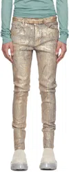 Rick Owens Gold Hollywood Tyrone Jeans In 02 Gold
