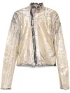 Rick Owens Gold Metallic Jacket In Neutral