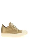 Rick Owens Lamb Leather Low-top Sneakers With Calf Leather Toe Cap In Golden