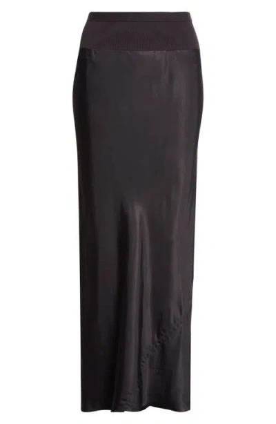 Rick Owens Gonna Bias Cut Cupro Skirt In Black
