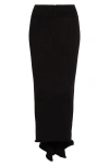 Rick Owens Gonna Dauphine Virgin Wool Blend Skirt In Black