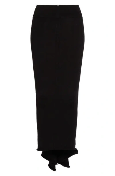 Rick Owens Gonna Dauphine Virgin Wool Blend Skirt In Black