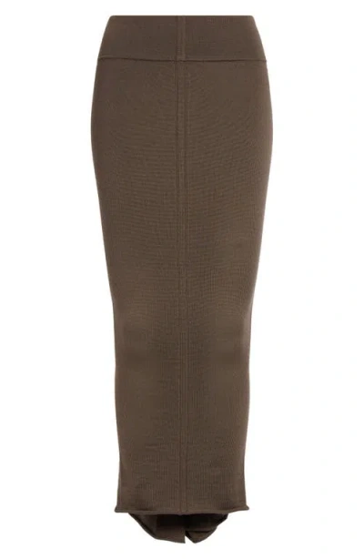 Rick Owens Gonna Dauphine Virgin Wool Blend Skirt In Dust