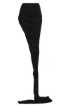 Rick Owens Gonna Edfu Draped Jersey Skirt In Black