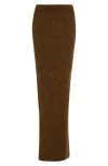Rick Owens Pillar Felt Knit Skirt In Honey
