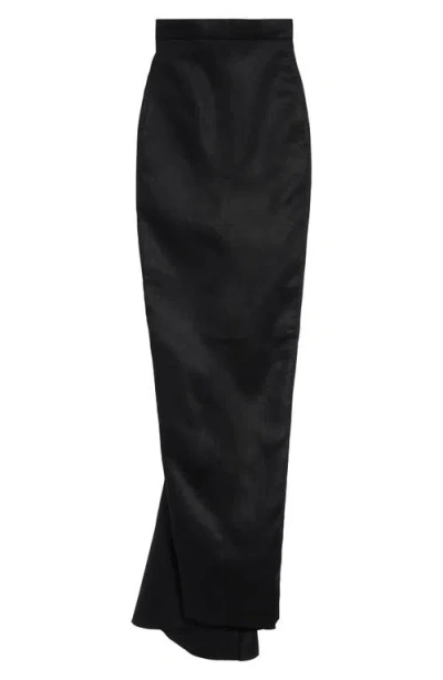 Rick Owens Gonna Lido Linen Maxi Skirt In Black
