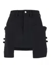 Rick Owens Stefan Black Mini-skirt With Patch Pockets In Wool Woman In Black