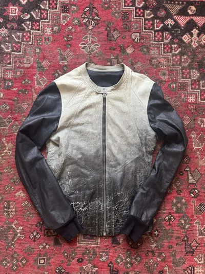 Pre-owned Rick Owens Gradient Lamb Leather Jacket - Strutter 2009 In Black