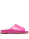 Rick Owens Granolas Padded Leather Slides In Pink