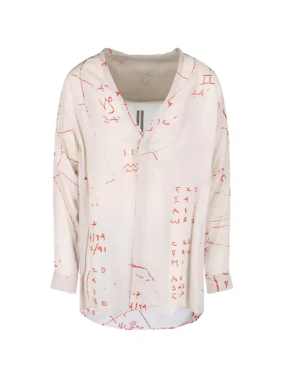 Rick Owens Graphic Long-sleeve Shirt In Neutral