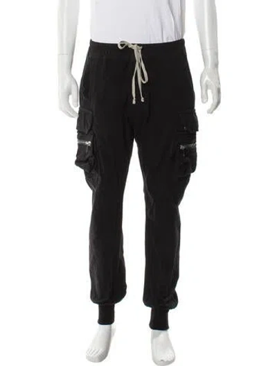 Pre-owned Rick Owens Graphic Print Cargo Pants In Black