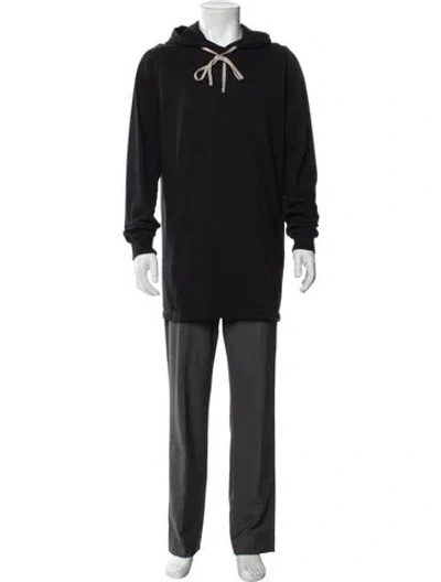 Pre-owned Rick Owens Graphic Print Crew Neck Hoodie In Black