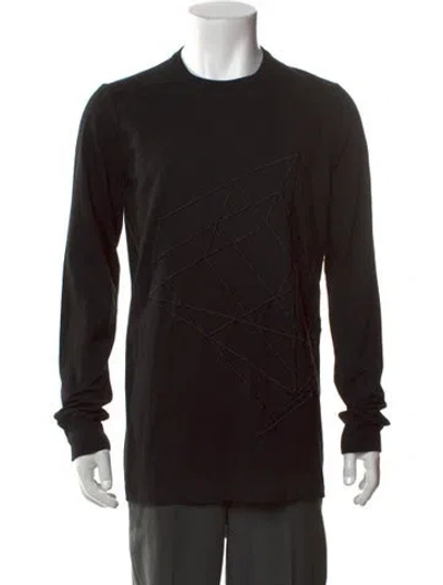 Pre-owned Rick Owens Graphic Print Crew Neck T-shirt In Black