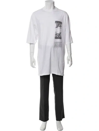 Pre-owned Rick Owens Graphic Print Crew Neck T-shirt In Neutral