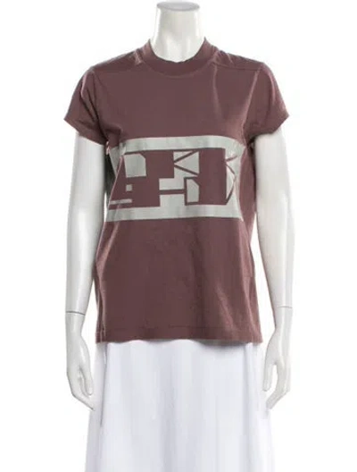 Pre-owned Rick Owens Graphic Print Crew Neck T-shirt In Pink