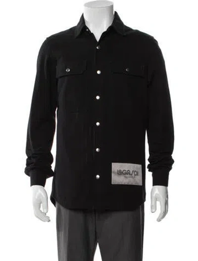 Pre-owned Rick Owens Graphic Print Denim Jacket In Black