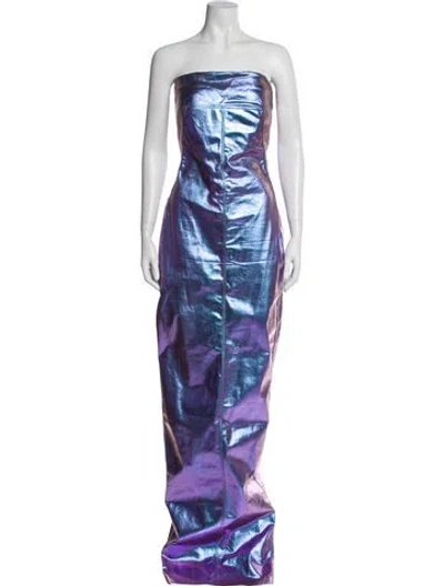 Pre-owned Rick Owens Graphic Print Long Dress In Multi