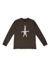 Rick Owens Graphic-print Long-sleeve T-shirt In Brown