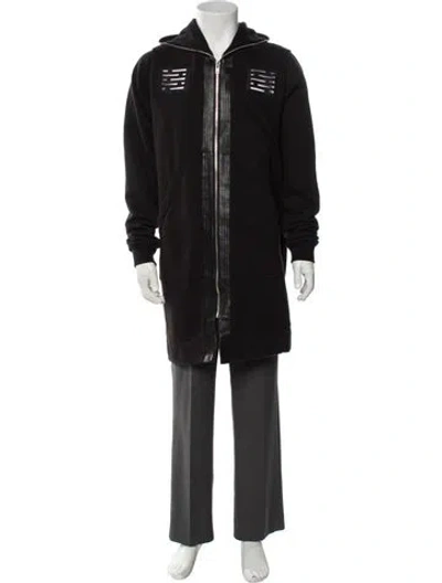 Pre-owned Rick Owens Graphic Print Parka In Black