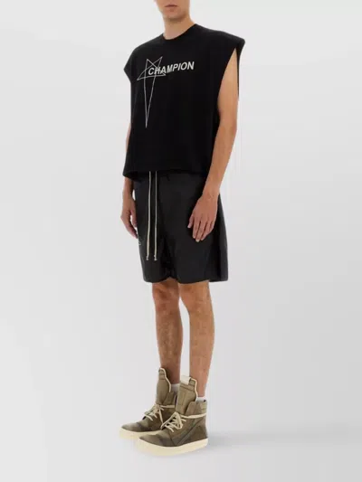 RICK OWENS GRAPHIC PRINT SLEEVELESS RELAXED FIT T-SHIRT