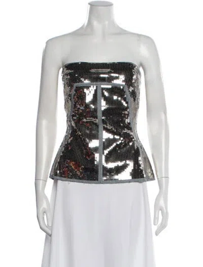Pre-owned Rick Owens Graphic Print Strapless Top In Multi