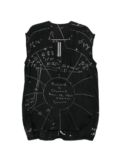 Rick Owens Graphic-print Top In Black