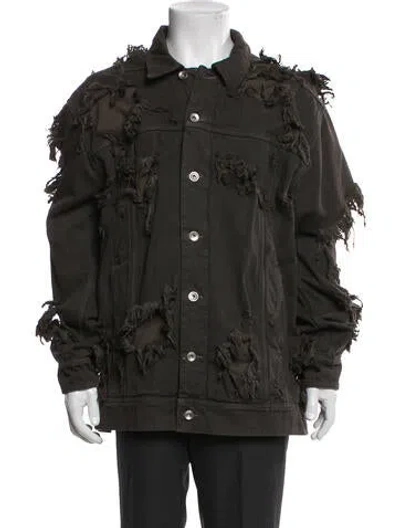 Pre-owned Rick Owens Graphic Print Utility Jacket In Green