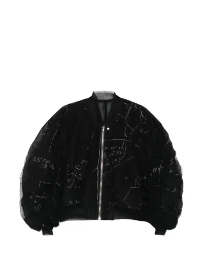 Rick Owens Graphic-print Bomber Jacket In Black