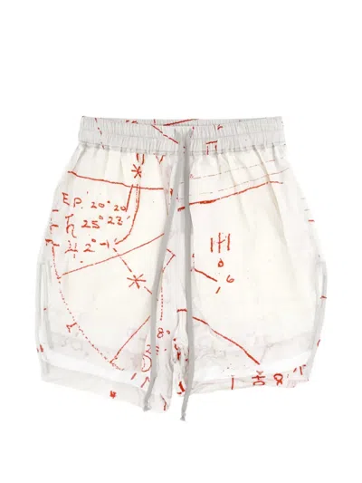 Rick Owens Graphic-print Drawstring Boxers In White