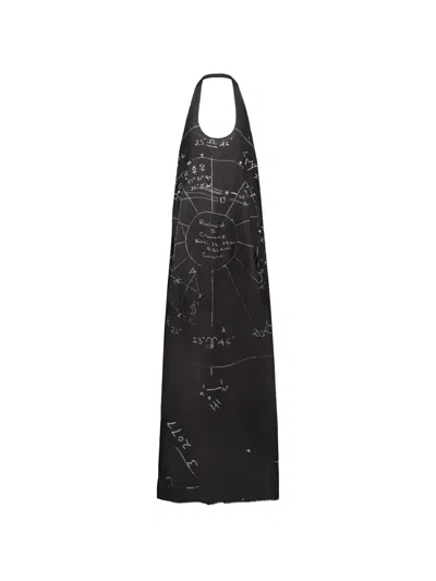 Rick Owens Graphic-print Halterneck Dress In Black