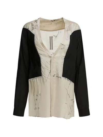 Rick Owens Graphic-print Panelled Shirt In Multi