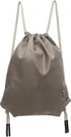Rick Owens Gray & Off-white Concordians Drawstring Backpack