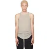 Rick Owens Gray And White Tower Basic Rib Vest In Gold