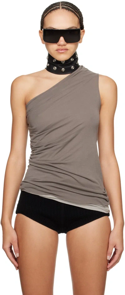 Rick Owens Gray Athena Tank Top In 34 Dust