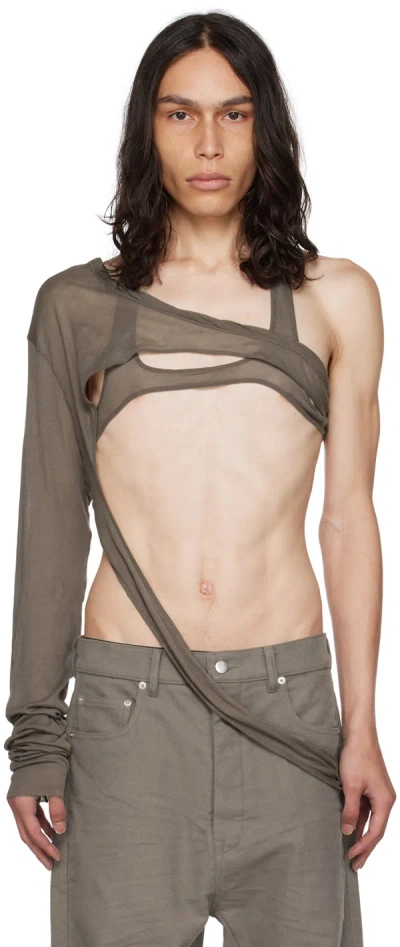Rick Owens Gray Banana Skeletank Tank Top In 34 Dust