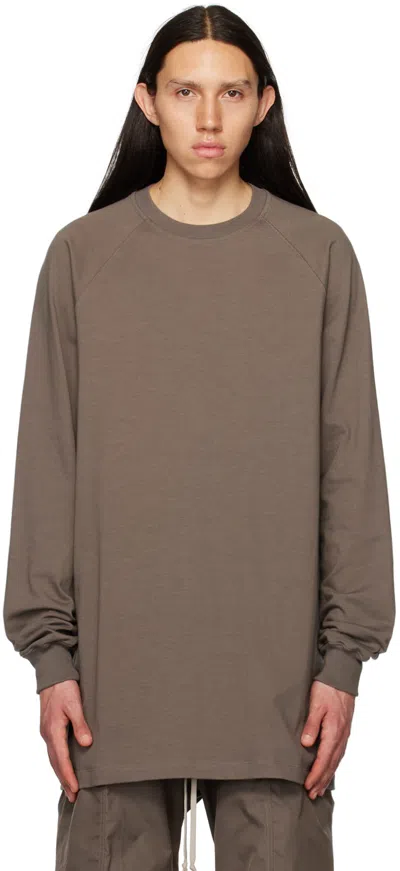 Rick Owens Gray Baseball Tee Sweatshirt In 34 Dust