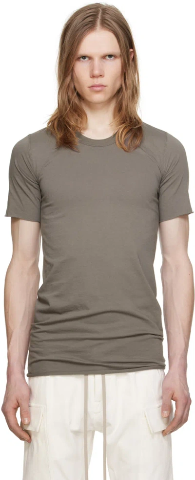 Rick Owens Gray Basic T-shirt In 34 Dust